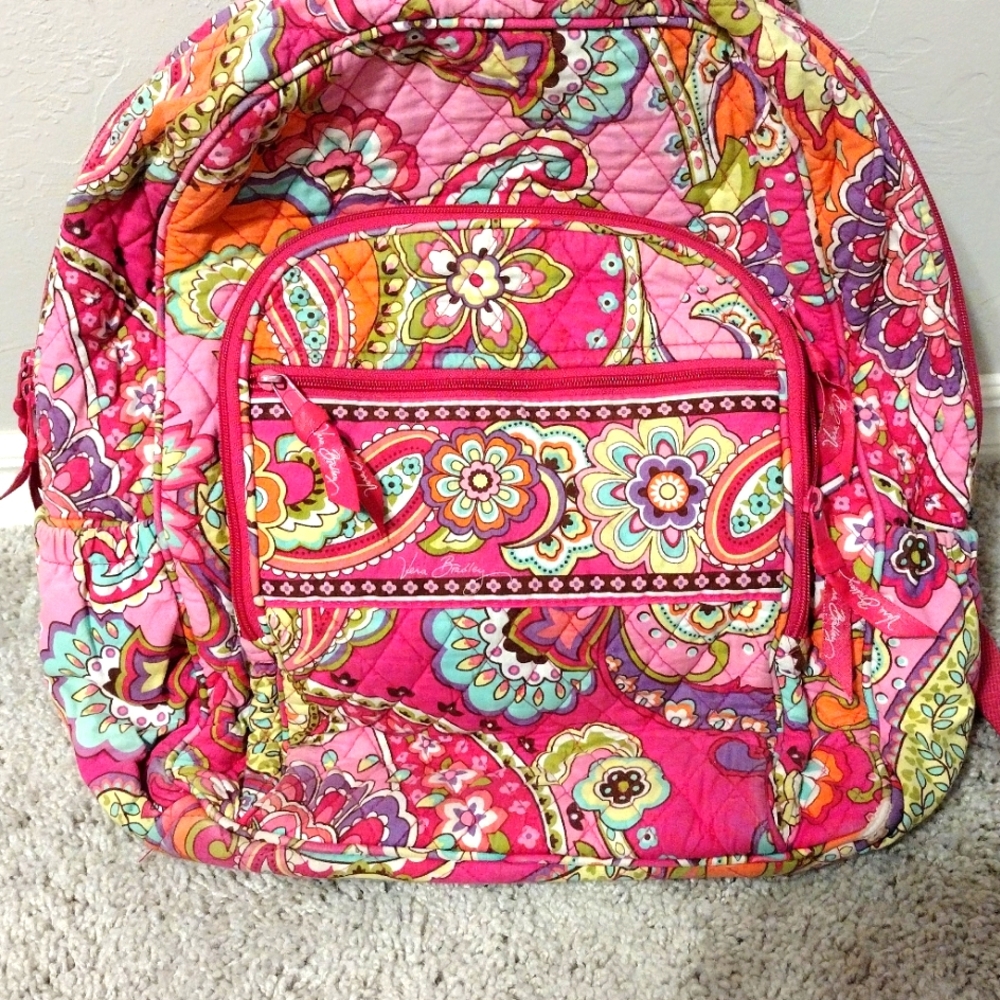 Vera Bradley Backpack in Pink with Paisley Pattern